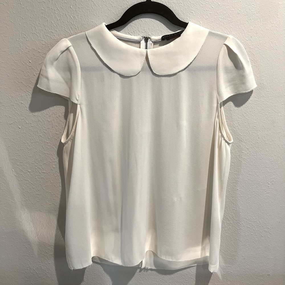 Cute Alice + Olivia Off-white Peter Pan Collar Top